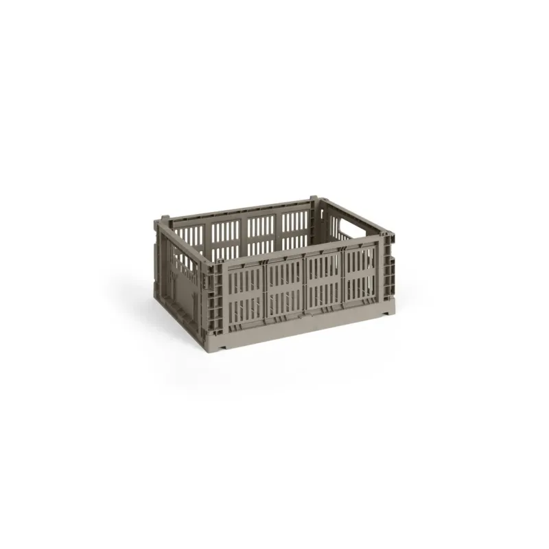 Panier en plastique recyclé gris chaud 26,5 x 34,5 x 14 cm Colour Crate - HAY - The Cool Republic