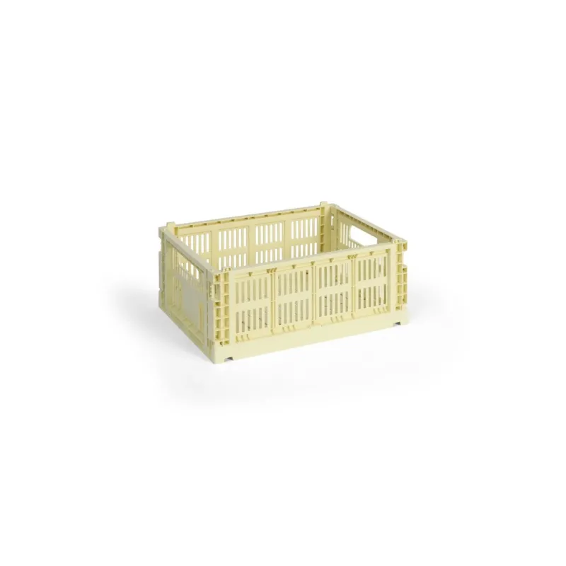 Panier en plastique recyclé jaune clair 26,5 x 34,5 x 14 cm Colour Crate - HAY - The Cool Republic