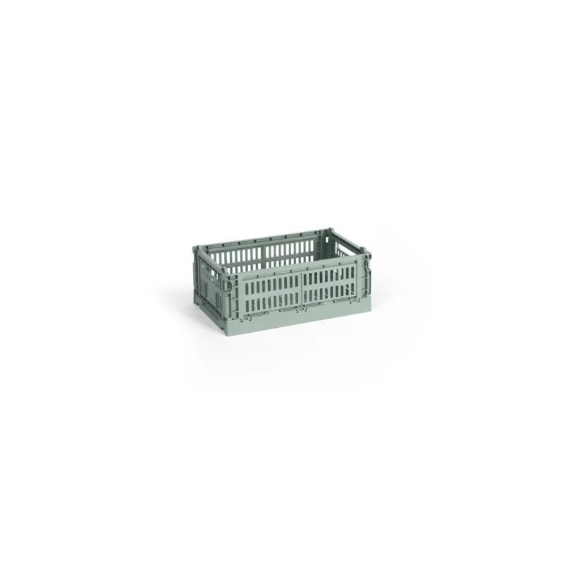 Panier en plastique recyclé vert sauge 26,5 x 17 x 10,5 cm Colour Crate - HAY - The Cool Republic