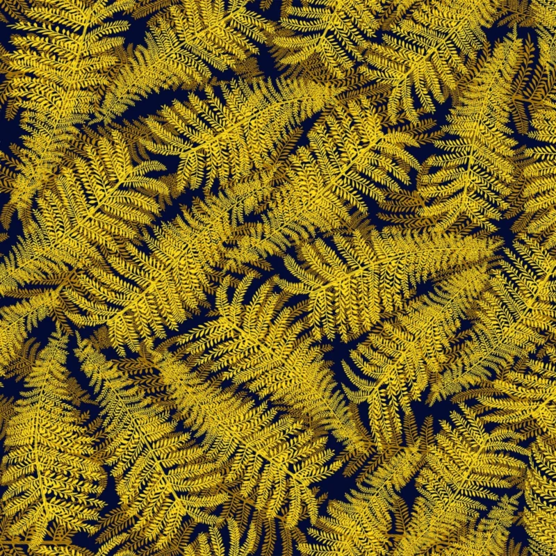 Papier peint jaune Fougères Raccordable - Edito - The Cool Republic
