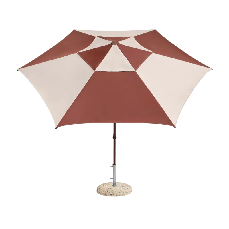 Parasol hexagonal blanc et bordeaux 300x300x240cm Terrazza - HAY - The Cool Republic