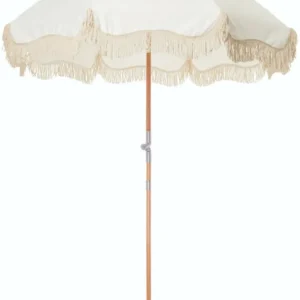 Parasol rond en tissu blanc antique The Premium - Business & Pleasure - The Cool Republic