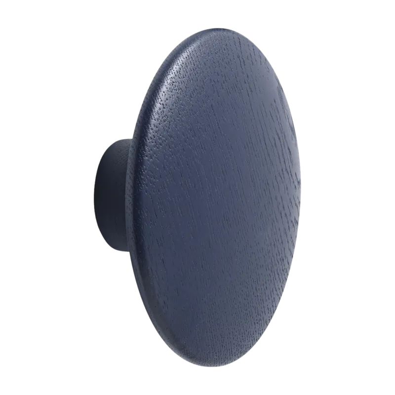 Patère ronde en bois bleu foncé 13 cm The Dots - Muuto - The Cool Republic