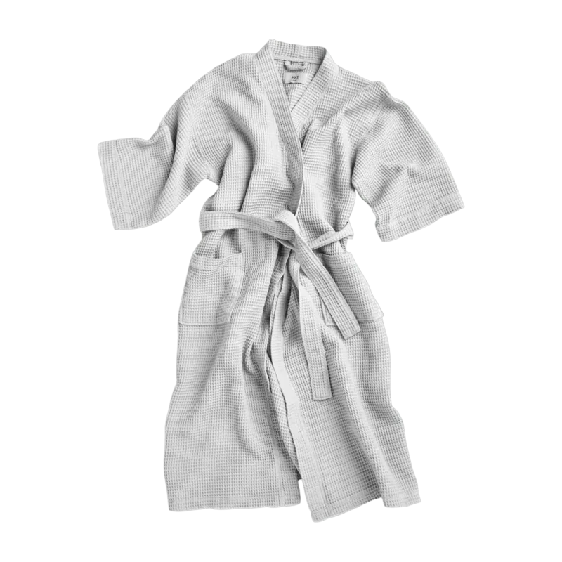 Peignoir gaufré en coton gris Waffle - HAY - The Cool Republic