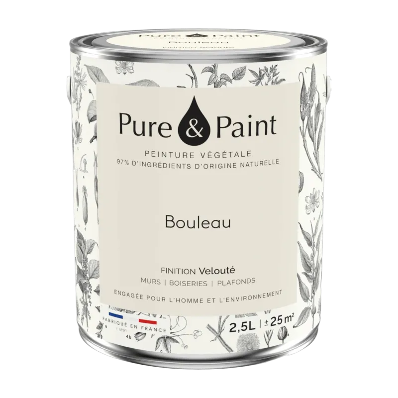 Peinture végétale velouté Bouleau 2,5L - Pure & Paint - The Cool Republic