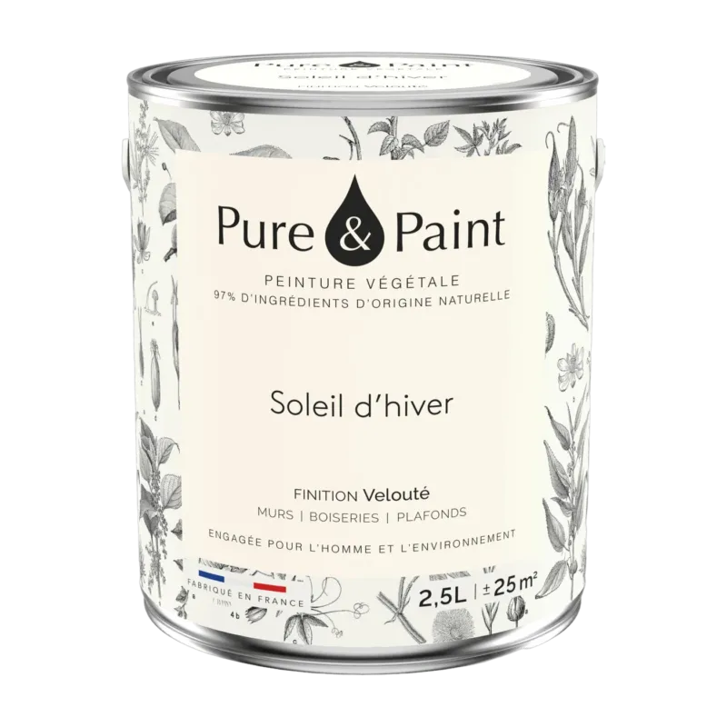 Peinture végétale velouté Soleil d'hiver 2,5L - Pure & Paint - The Cool Republic