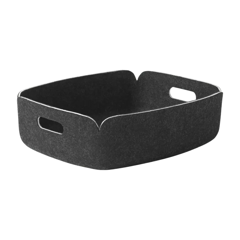 Petit panier de rangement recyclé anthracite Restore Tray - Muuto - The Cool Republic