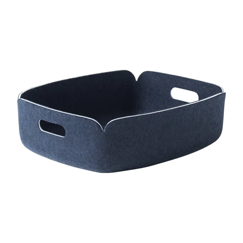 Petit panier de rangement recyclé bleu nuit Restore Tray - Muuto - The Cool Republic