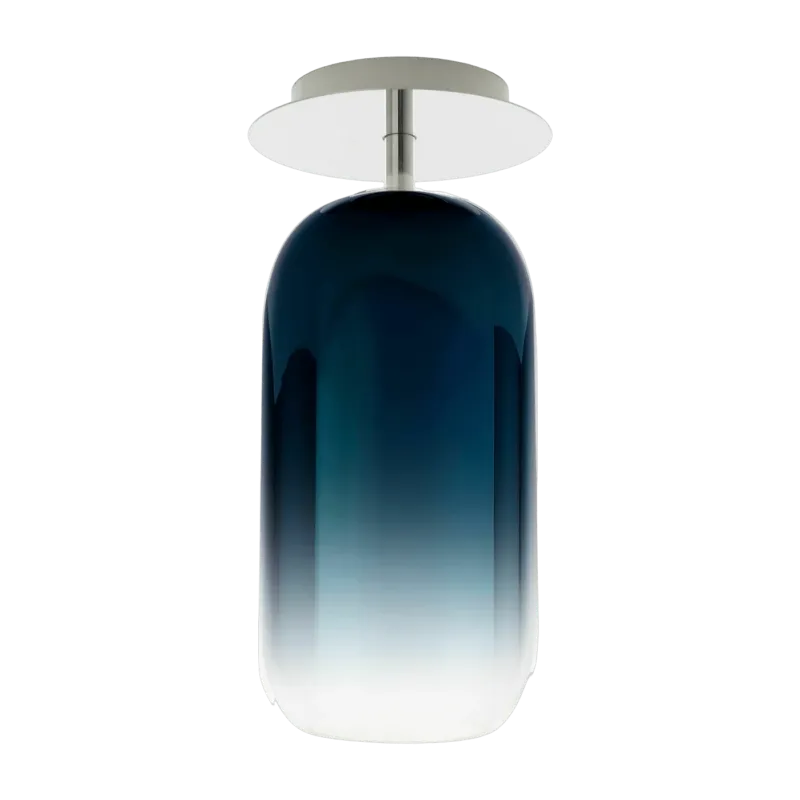 Petit plafonnier en verre soufflé bleu Gople - Artemide - The Cool Republic