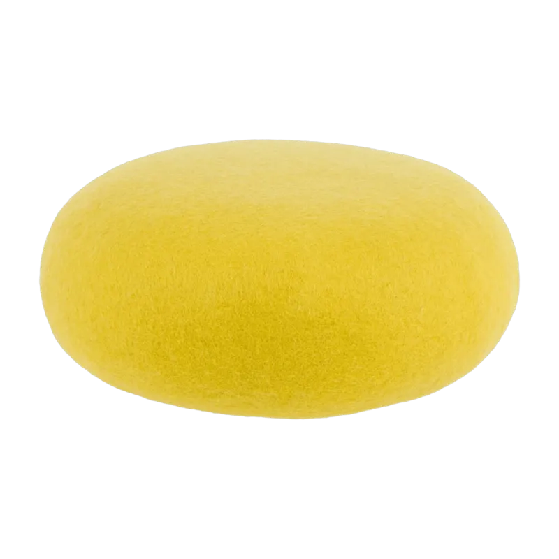 Petit pouf rond en laine vert-jaune S Kata - myfelt - The Cool Republic