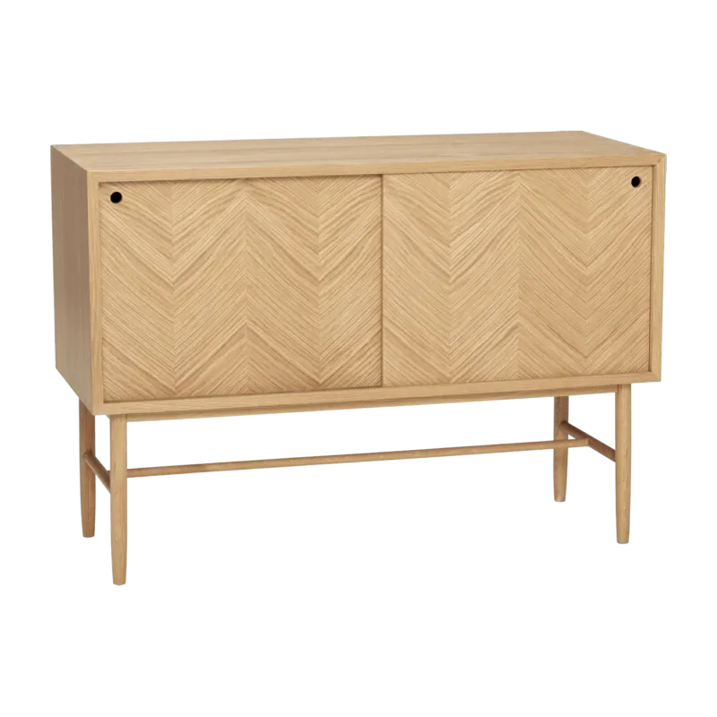Petite commode avec 2 portes coulissantes en chêne naturel - Hübsch - The Cool Republic