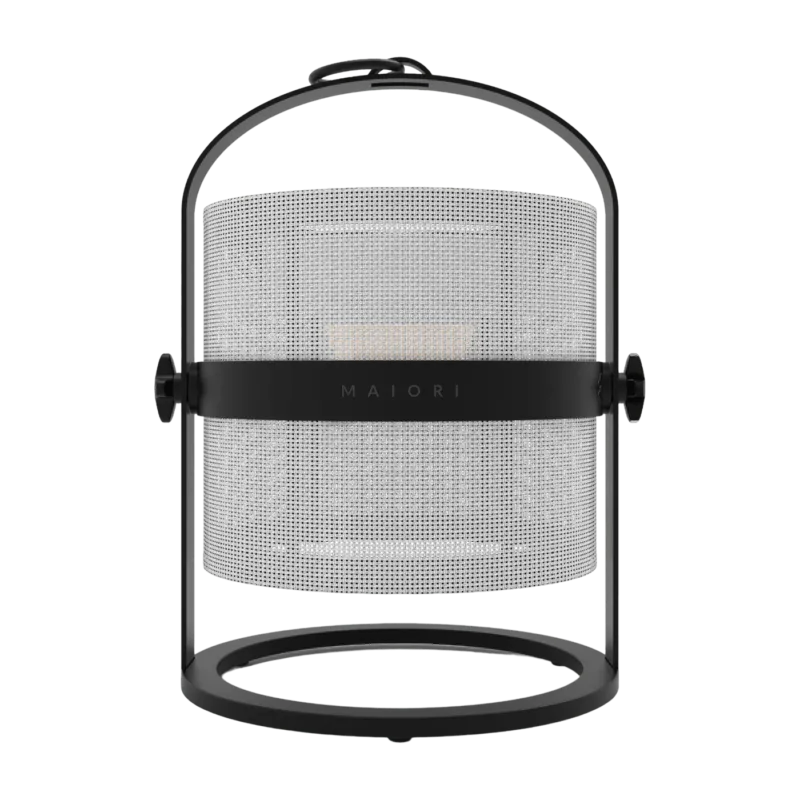 Petite lampe abat-jour blanc et cadre charbon La Lampe Petite - Maiori - The Cool Republic