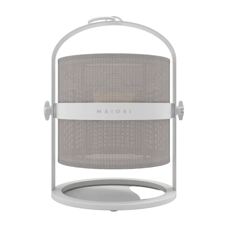 Petite lampe abat-jour taupe clair et cadre blanc La Lampe Petite - Maiori - The Cool Republic