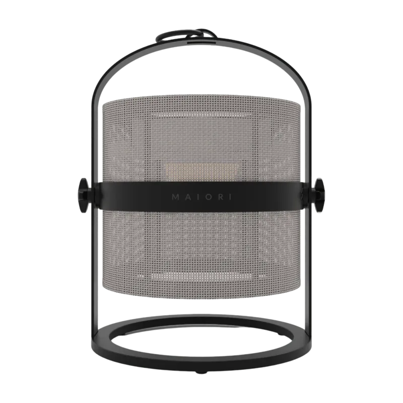 Petite lampe abat-jour taupe clair et cadre charbon La Lampe Petite - Maiori - The Cool Republic