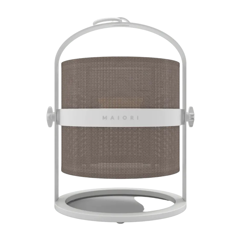 Petite lampe abat-jour taupe et cadre blanc La Lampe Petite - Maiori - The Cool Republic