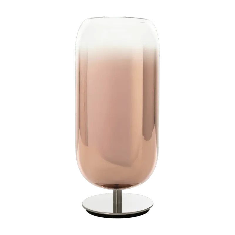 Petite lampe de table rose métallique Gople - Artemide - The Cool Republic