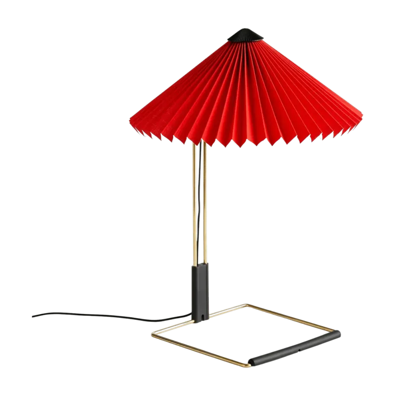 Petite lampe de table rouge et laiton Matin - HAY - The Cool Republic