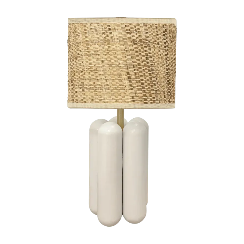 Petite lampe en bois et raphia crème Charlotte - Cosin Paris - The Cool Republic