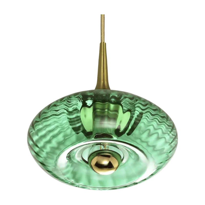 Petite suspension en verre vert émeraude Grace - Elements Lighting - The Cool Republic