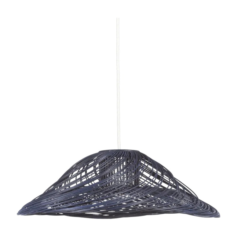 Petite suspension rotin bleue Satelise - Forestier - The Cool Republic