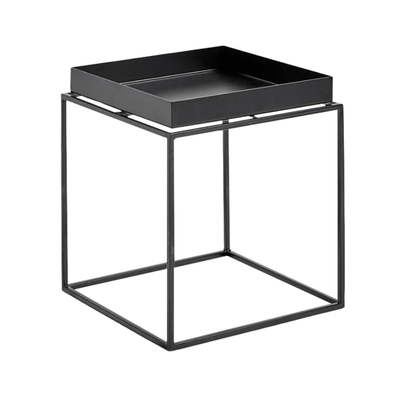 Petite table basse carrée en métal noir 30 x 30 x 34 cm Tray - HAY - The Cool Republic