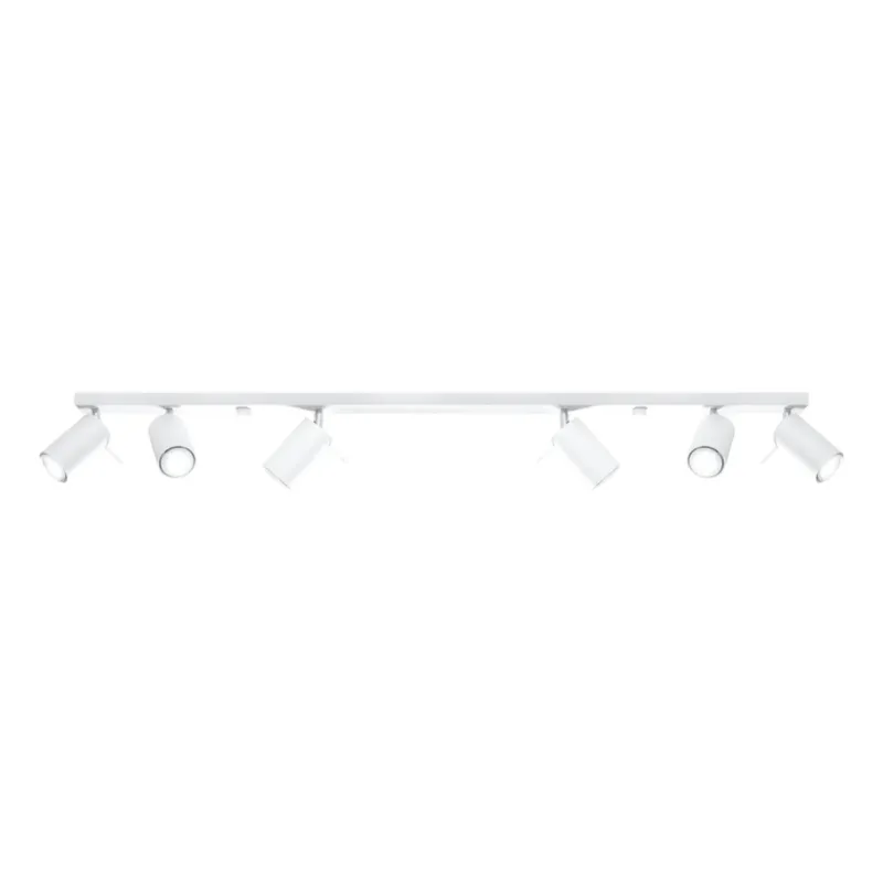 Plafonnier en acier blanc 118x6x16cm Ring 6L - Sollux - The Cool Republic