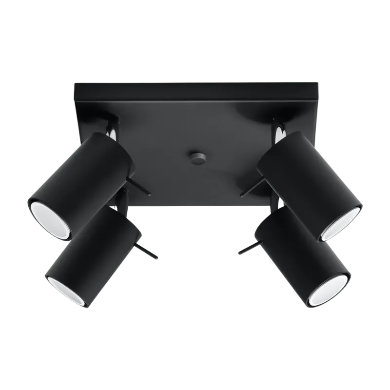 Plafonnier en acier noir Ring 4 - Sollux - The Cool Republic