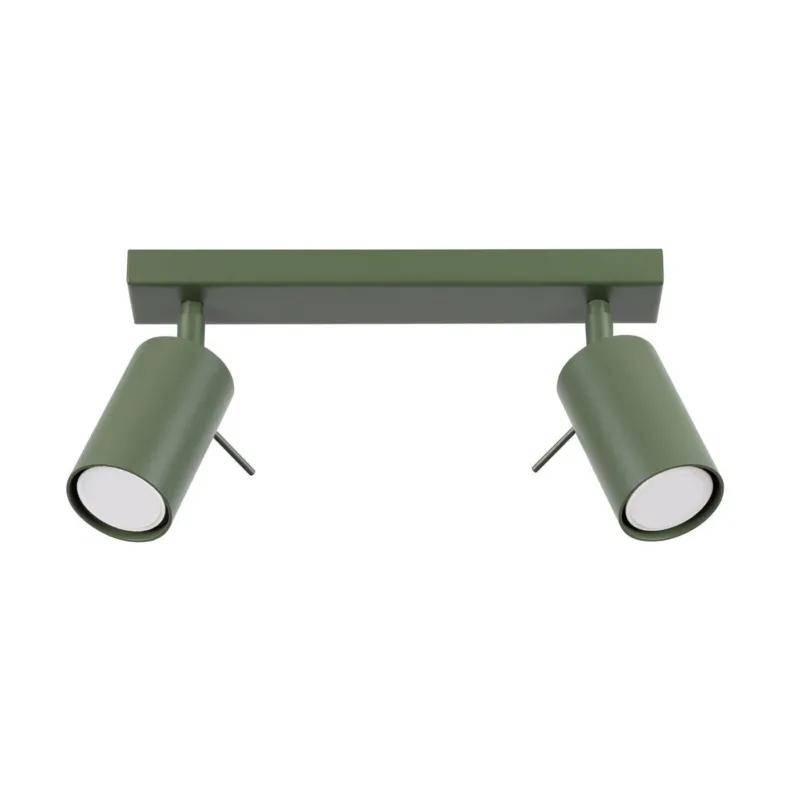 Plafonnier en acier vert olive 30x6x16cm Ring 2 - Sollux - The Cool Republic