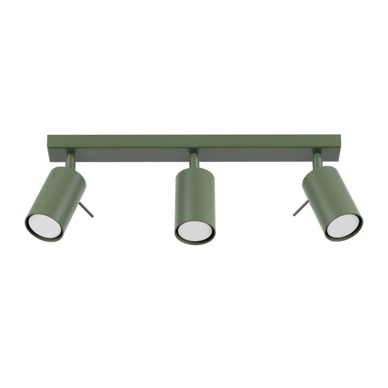 Plafonnier en acier vert olive 45x6x17cm Ring 3L - Sollux - The Cool Republic