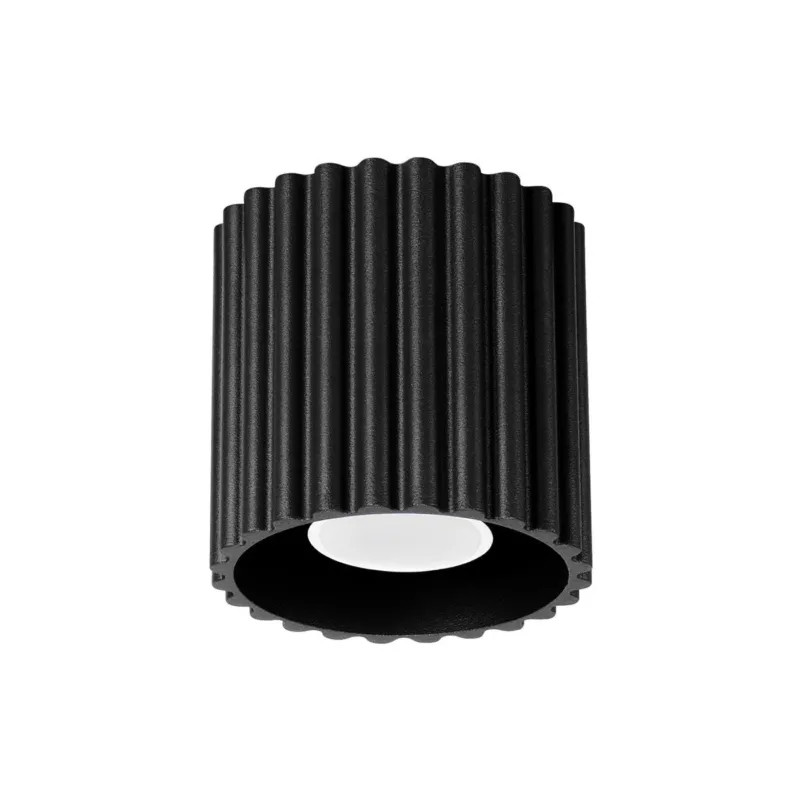 Plafonnier en aluminium noir 10 cm Aura 1 - Sollux - The Cool Republic