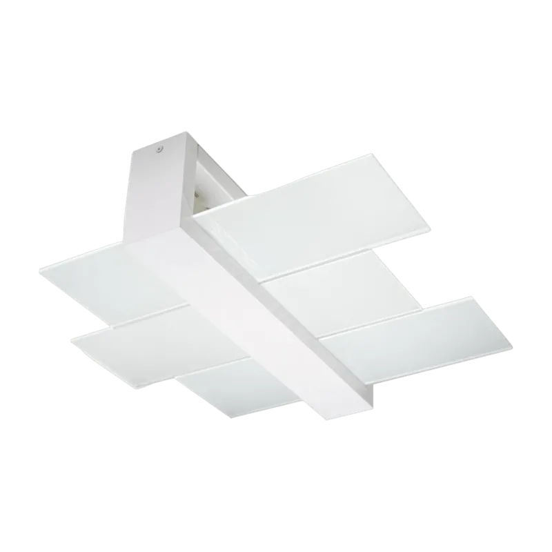 Plafonnier en verre et bois blanc Feniks - Sollux - The Cool Republic