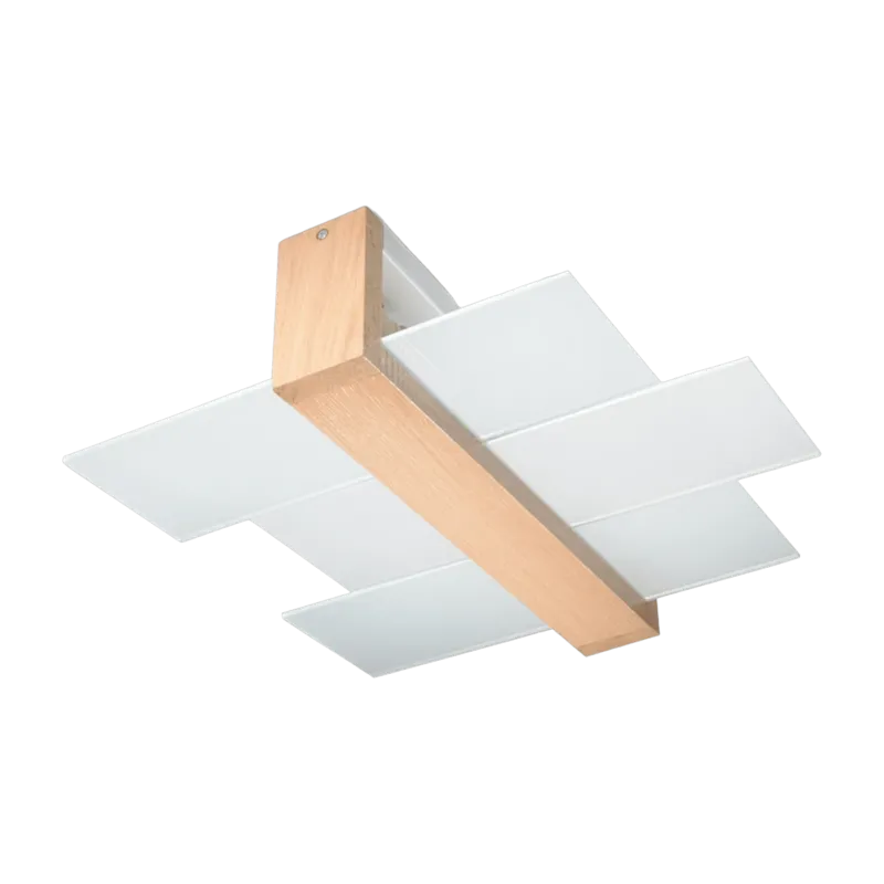 Plafonnier en verre et bois naturel Feniks - Sollux - The Cool Republic