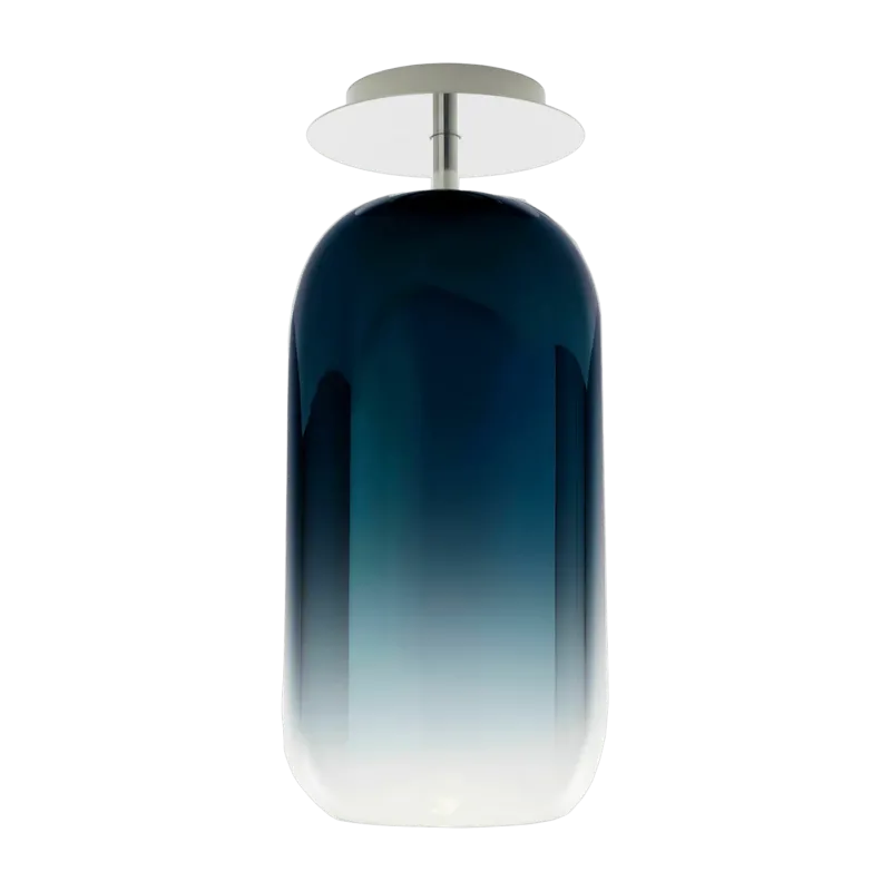 Plafonnier en verre soufflé bleu Gople - Artemide - The Cool Republic
