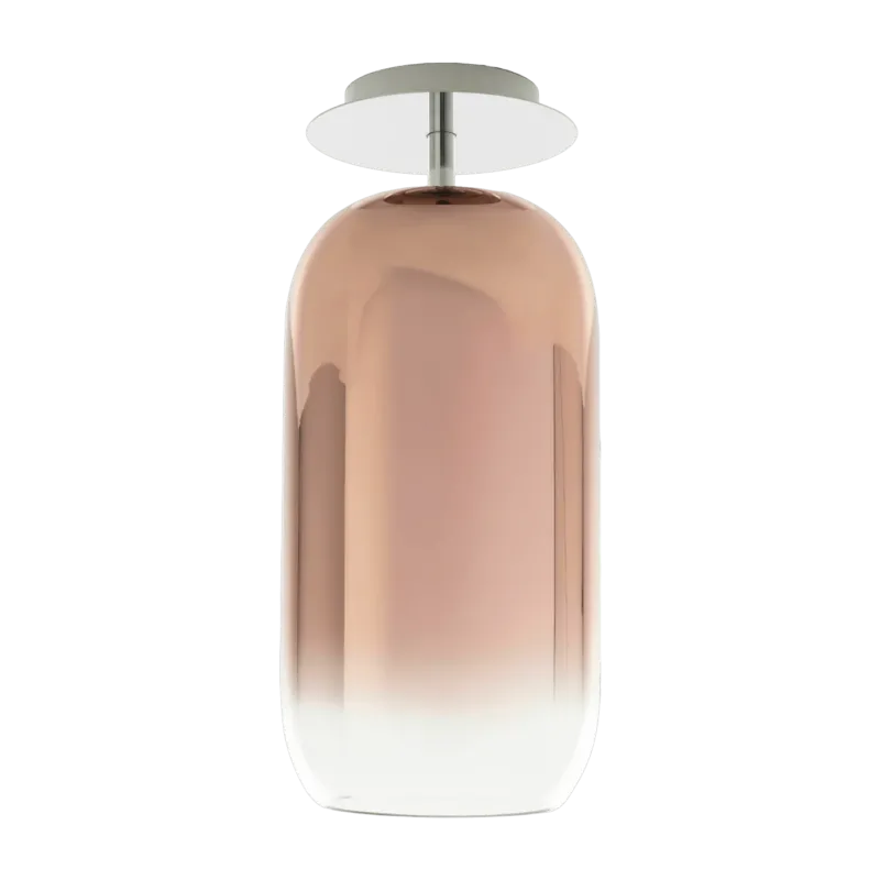 Plafonnier en verre soufflé rose métallique Gople - Artemide - The Cool Republic