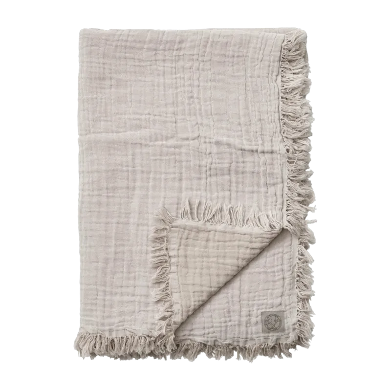 Plaid carré en coton organique nuage et lait 260 x 260 cm Collect SC33 - &tradition - The Cool Republic