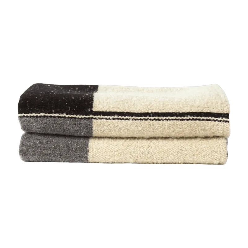Plaid en coton beige et gris - Ethnicraft Accessories - The Cool Republic