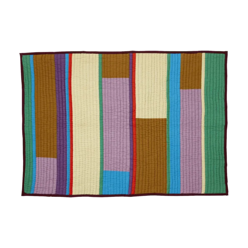 Plaid en coton multicolore 140 x 200 - Hübsch - The Cool Republic
