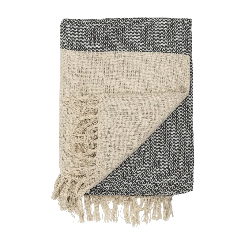Plaid en coton recyclé gris Matt - Bloomingville - The Cool Republic