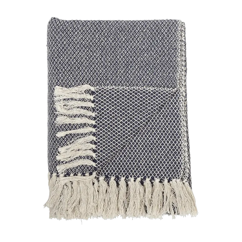 Plaid ethnique en coton recyclé Barry - Bloomingville - The Cool Republic