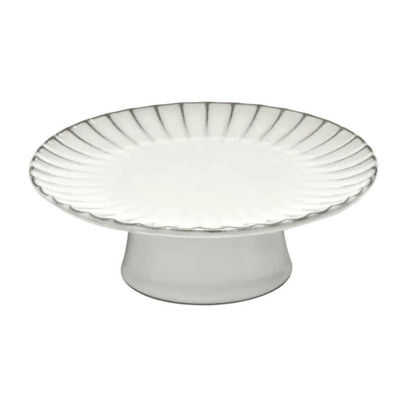 Plat à gâteau en grès blanc 21 x 8 cm Inku - Serax - The Cool Republic