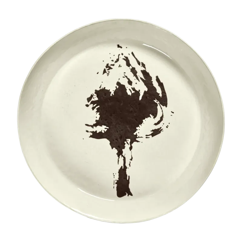 Plat de service blanc avec artichaut noir - Serax - The Cool Republic