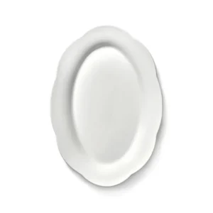 Plat de service ovale en porcelaine blanche 30x21x3,2cm L Silhouette - Serax - The Cool Republic