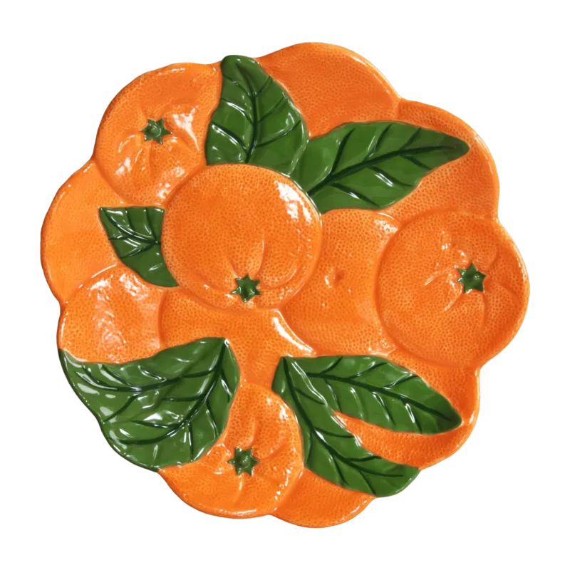 Plat en dolomite à motifs oranges - &Klevering - The Cool Republic