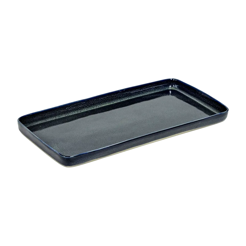 Plat rectangulaire en grès bleu marine 37 x 20 cm - Serax - The Cool Republic