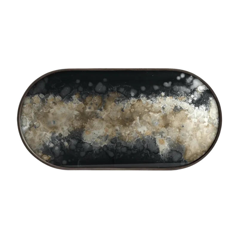 Plateau en verre Black Organic 71 x 36 cm - Ethnicraft Accessories - The Cool Republic