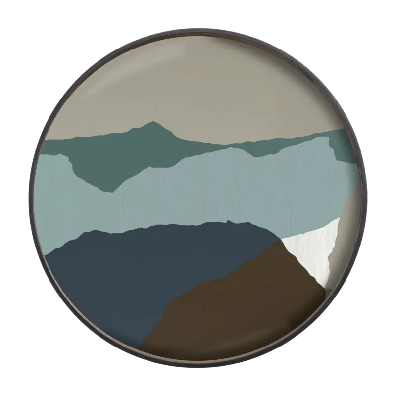 Plateau en verre rond Graphite Wabi Sabi XL - Ethnicraft Accessories - The Cool Republic