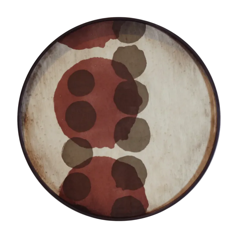 Plateau en verre rouge avec points S Translucent Silhouettes - Ethnicraft Accessories - The Cool Republic