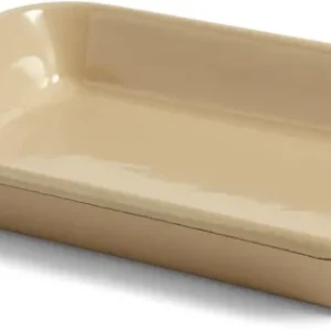 Plateau rectangulaire en métal beige 28x19,4x4cm Enamel - HAY - The Cool Republic