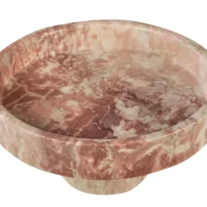 Plateau rond en marbre rose en blanc 30x15cm Calista - Versmissen - The Cool Republic