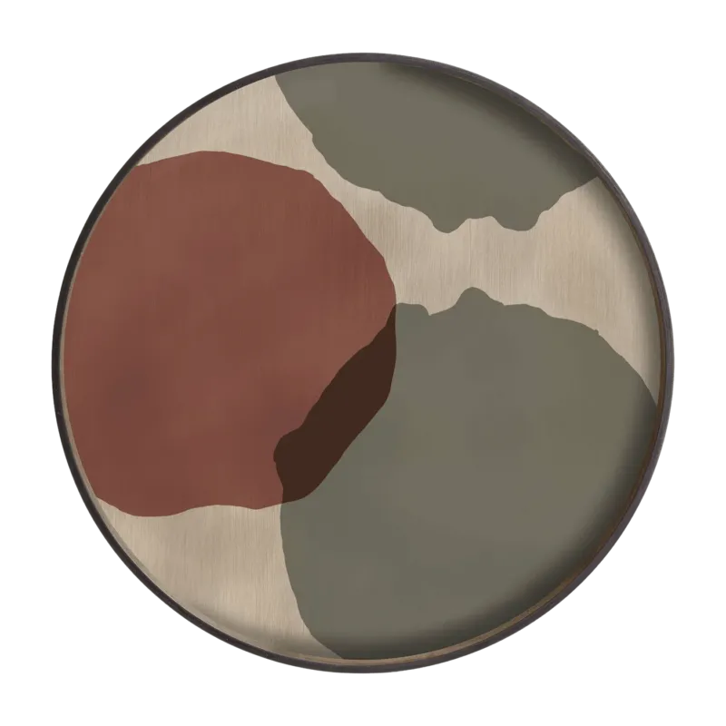 Plateau rond en verre Overlapping Dots L - Ethnicraft Accessories - The Cool Republic
